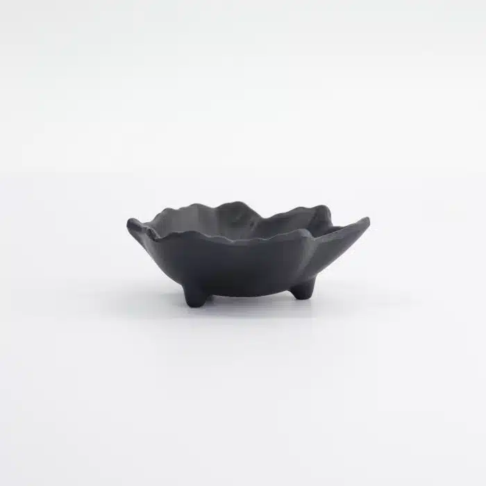 Tokyo Design Studio - Iwate Black - Sauce Dish - Leaf Shape - 10x8x3cm - 55ML - Image 4