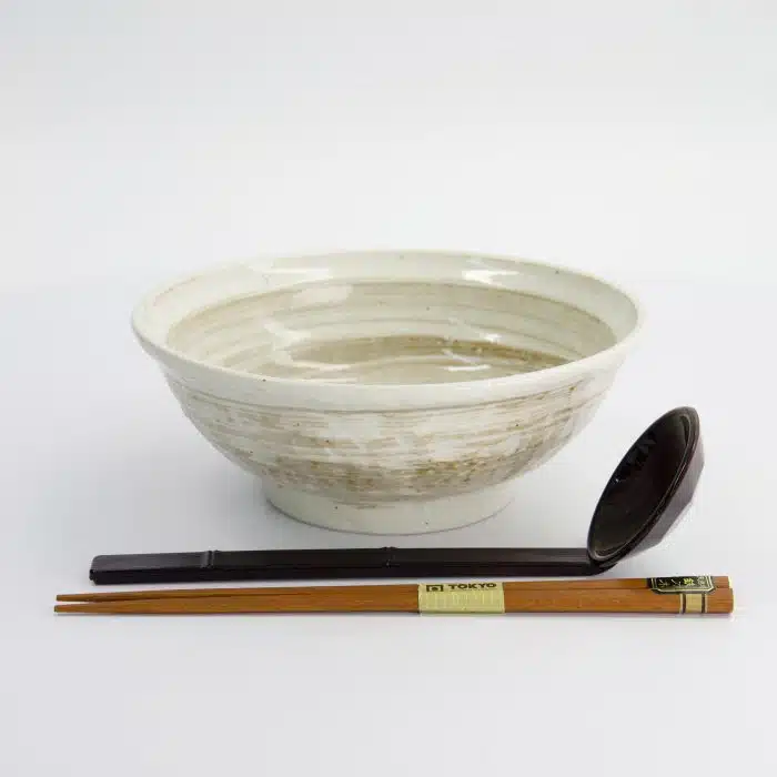 Tokyo Design Studio - Hakeme - 3pcs Ramen Giftset - White/Brown - Spoon - 19.5x7.2cm - 900ml - Image 3