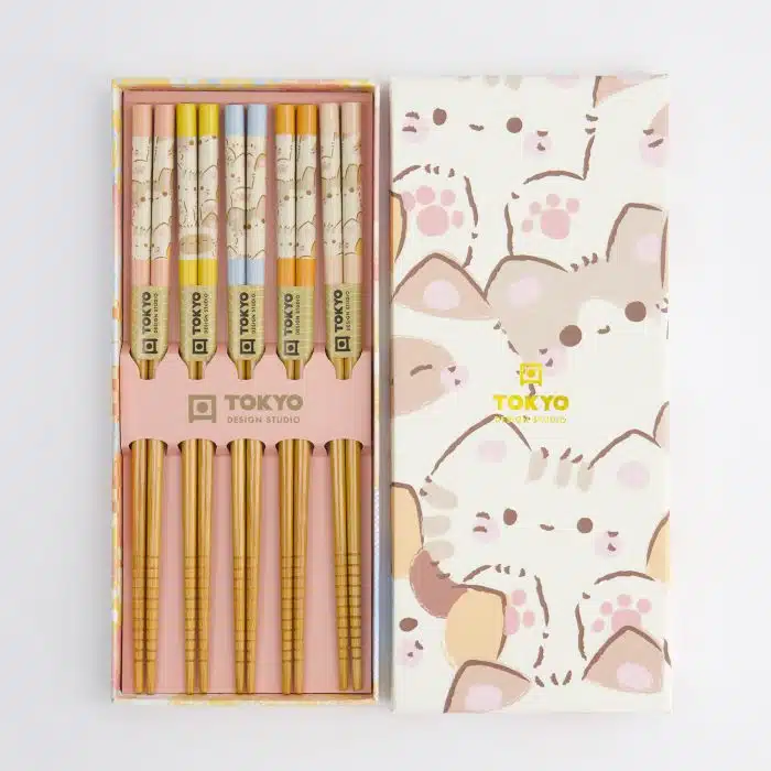 Tokyo Design Studio - Kawaii - Chopstick Set - Cats - 5 Pairs - Image 2