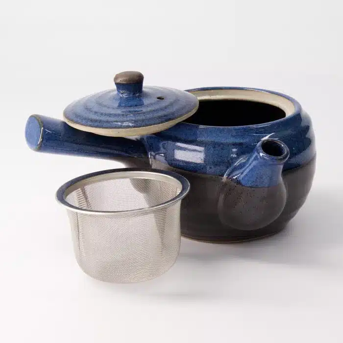 Kyusu Teapot - Black/White - 10.5x9cm
