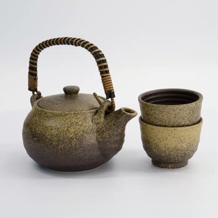 Kinsai Brown Tea Set - 0.8L - with 2 Cups of 180ml