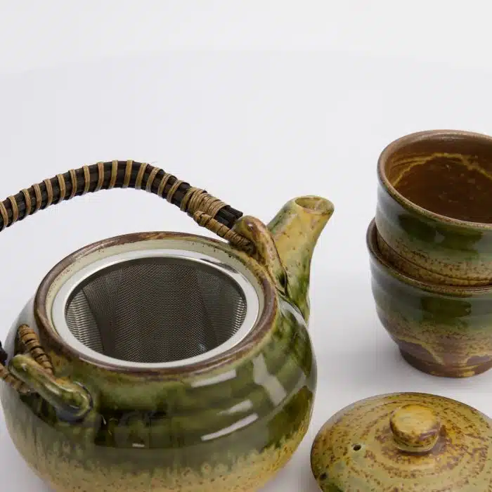 Tokyo Design Studio - Oribe Green/Brown Tea Set - 0.8L - 2 Cups of 180ml - Image 4