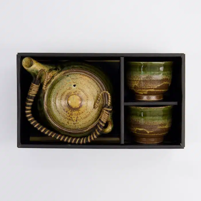 Tokyo Design Studio - Oribe Green/Brown Tea Set - 0.8L - 2 Cups of 180ml - Image 6