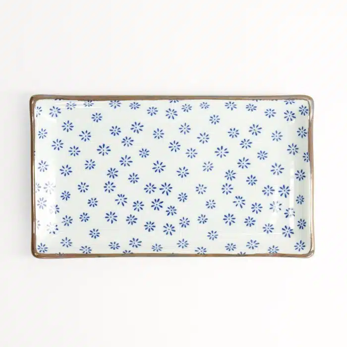 Japan Flower Mizu Plate - 21x13.5cm
