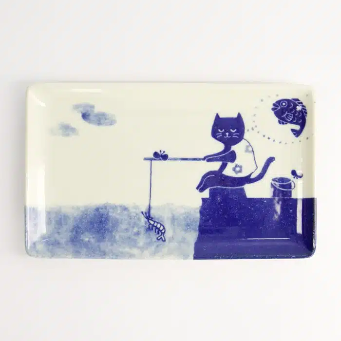 Neko Maruke Cat Plate - 23.5x12.5x2cm
