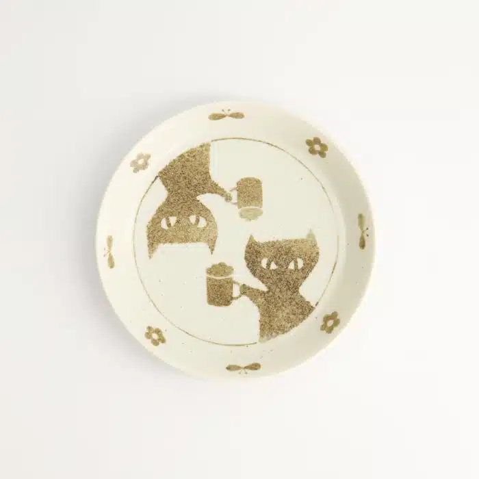 Neko Maruke Cat Plate - 14.3x2.1cm