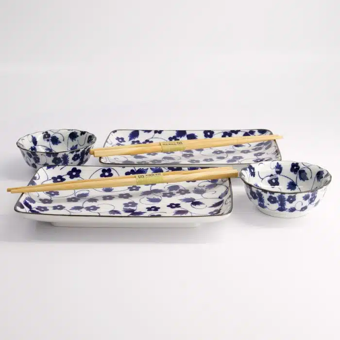Sushi Gift Set Shin Kar - 4pcs with Chopsticks - 20.4x13cm & 9x3.5cm - Image 3