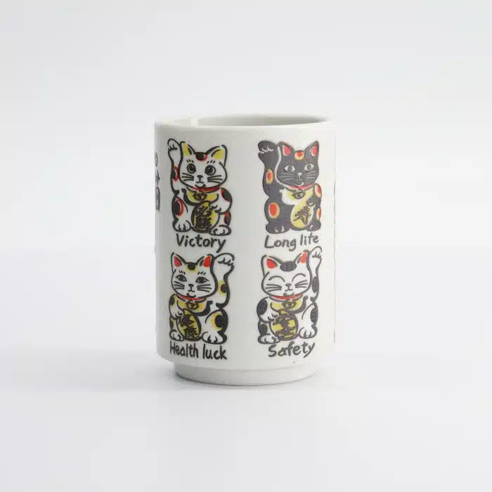 Tokyo Design Studio - Cup Embossed Lucky Cats - 7.2x10.2cm - 260ml - Image 2
