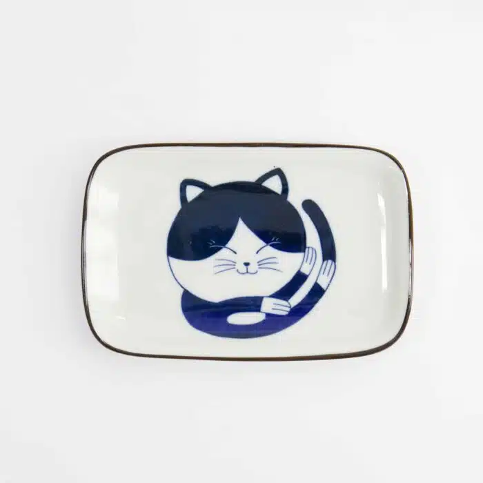 Kawaii – Rectangular Plate – Cat Neko – 16.3 x 10.2 cm