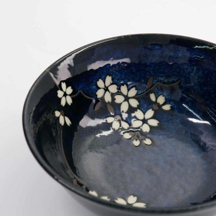Tokyo Design Studio - Cobalt Blue - Sakura - Ramen Bowl - 20.5x8cm - 1200ml - Image 2