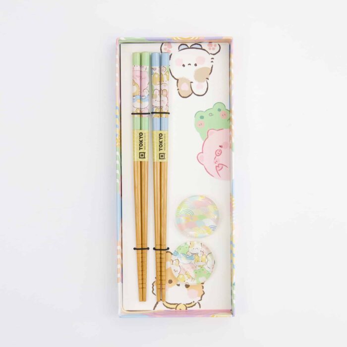Tokyo Design Studio – Chopsticks Set – Kawaii Animals – 2 Pairs - Image 3