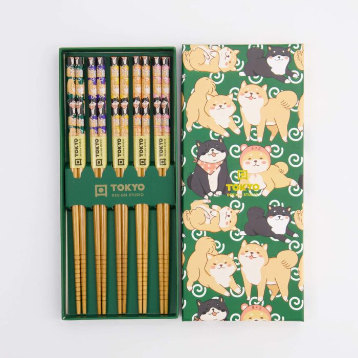 Tokyo Design Studio – Chopsticks Gift Set – Shiba – 5 Pairs - Image 2