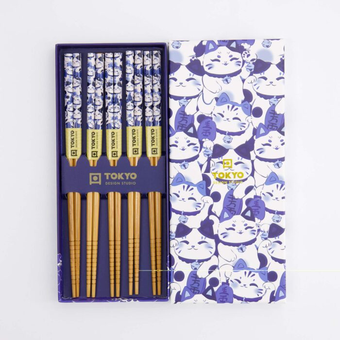 Tokyo Design Studio – Chopsticks Gift Set – Lucky Cat – 5 Pairs - Image 2