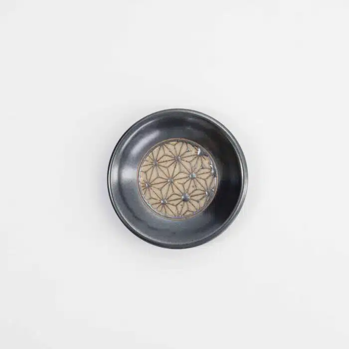 Tokyo Design Studio – Sauce Dish Asanoha – Black – 7.8x1.8cm - Image 3