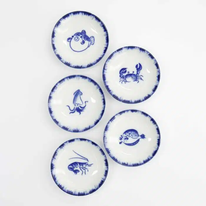 Tokyo Design Studio - Sauce Dish Puffer Fish - Blue/White - 9x2cm - Image 4
