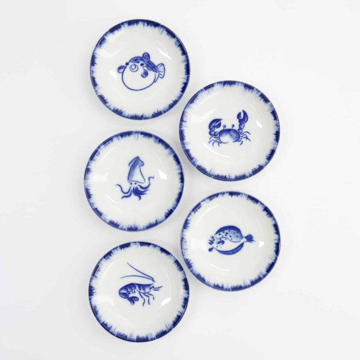Tokyo Design Studio – Sauce Dish Squid – Blue/White – 9x2cm - Image 4