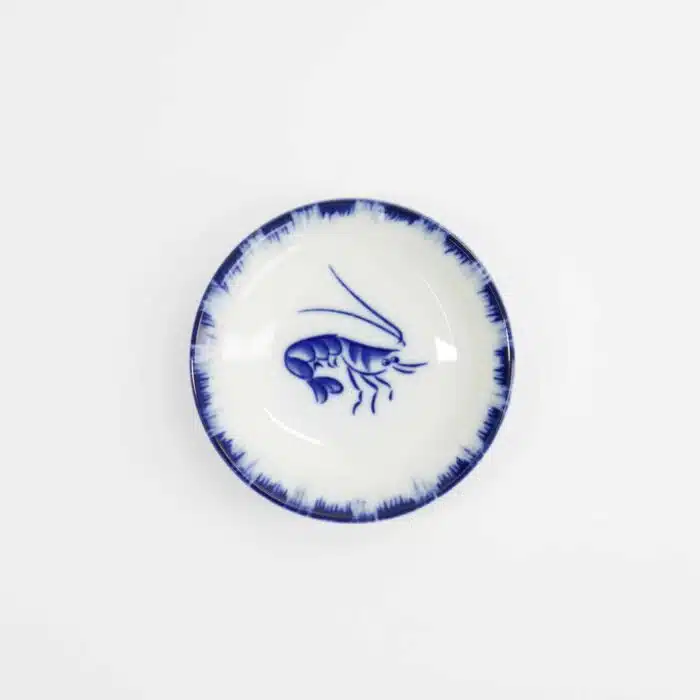 Tokyo Design Studio – Sauce Dish Shrimp – Blue/White – 9x2cm - Image 2