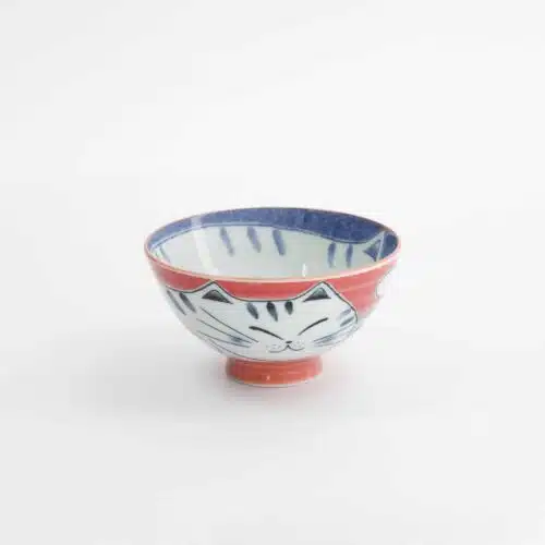 Tokyo Design Studio - Kawaii - Rijstkom - Kat - 11,5x6cm - 300ml - Rood