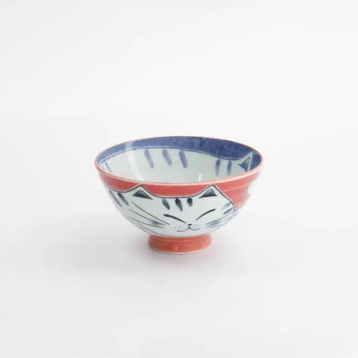 Tokyo Design Studio - Kawaii - Rijstkom - Kat - 11,5x6cm - 300ml - Rood