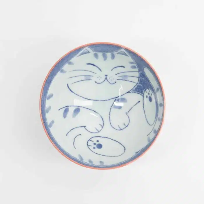 Tokyo Design Studio - Kawaii - Rice Bowl - Cat - 11.5x6cm - 300ml - Red - Image 2