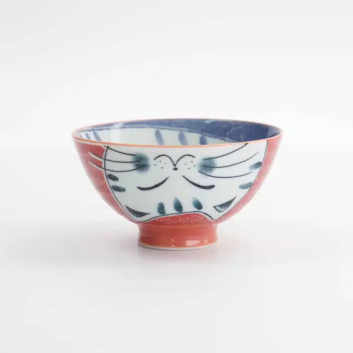 Tokyo Design Studio - Kawaii - Rice Bowl - Cat - 11.5x6cm - 300ml - Red - Image 2
