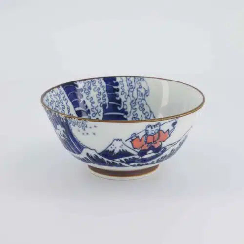 Tokyo Design Studio - Kawaii - Tayo Kom - 15x7cm - Wave Cat - Blauw/Rood