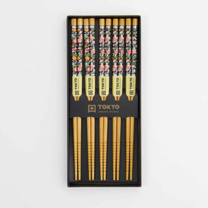 Tokyo Design Studio – Chopstick Gift Set – 5 Pairs – Flower Design - Image 3