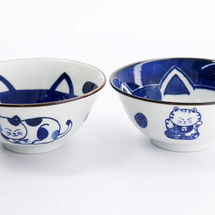 Tokyo Design Studio - Kawaii - Bowl Giftset 2pcs with Chopsticks - Cat - 14.9x6.7cm - 500ml - Image 4