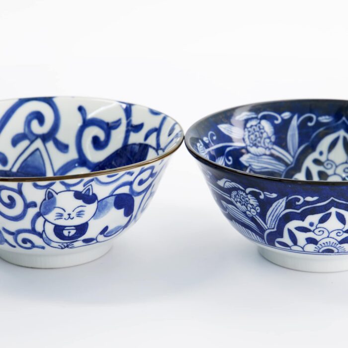 Tokyo Design Studio - Kawaii - Bowl Giftset 2pcs with Chopsticks - Cat - 14.9x6.7cm - 500ml - Image 2