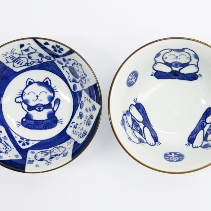 Tokyo Design Studio - Kawaii - Tayo Bowl Giftset 2pcs with Chopsticks - Cat - 14.9x6.7cm - 500ml - 3rd variant - Image 3