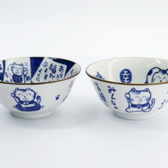 Tokyo Design Studio - Kawaii - Tayo Bowl Giftset 2pcs with Chopsticks - Cat - 14.9x6.7cm - 500ml - 3rd variant - Image 2