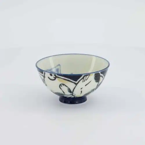 Tokyo Design Studio - Kawaii Rijstkom - Slapende Kat - Blauw - 11.5x6cm