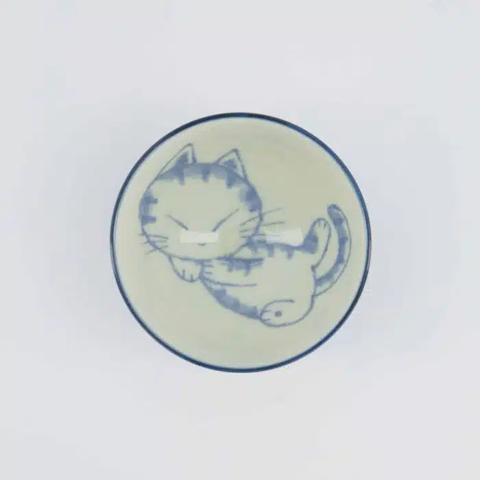 Tokyo Design Studio - Kawaii Rice Bowl - Sleeping Cat - Blue - 11.5x6cm - Image 2