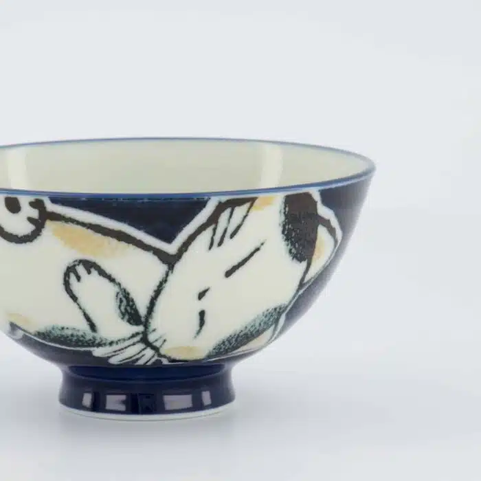 Tokyo Design Studio - Kawaii Rice Bowl - Sleeping Cat - Blue - 11.5x6cm - Image 4