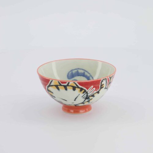 Tokyo Design Studio - Kawaii Rijstkom - Slapende Kat - Rood - 11.5x6cm