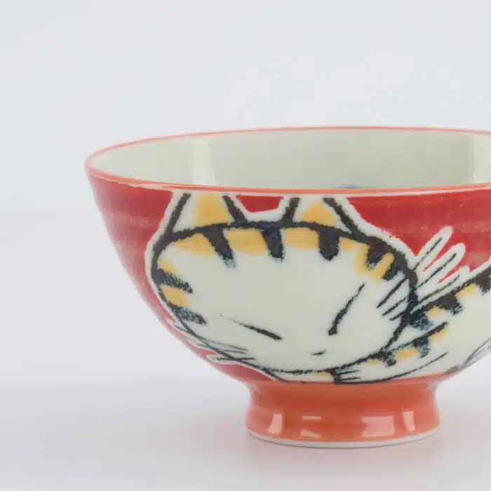 Tokyo Design Studio - Kawaii Rice Bowl - Sleeping Cat - Red - 11.5x6cm - Image 3