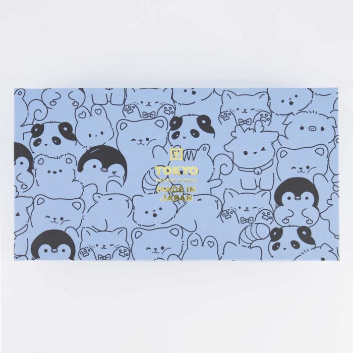 Tokyo Design Studio - Kawaii - Animals - Tayo Bowl Gift Set - 2pcs with Chopsticks - 15.2x6.7cm - 500ml - Blue/Pink - Image 2