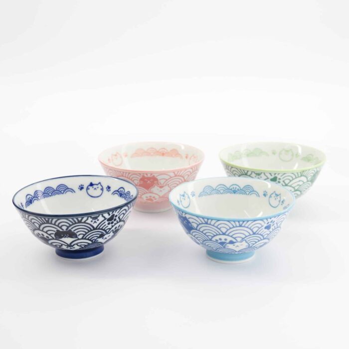 Tokyo Design Studio - Kawaii Animals - Cat Bowl Gift Set - 4pcs - 11.3x5.8cm - Image 3
