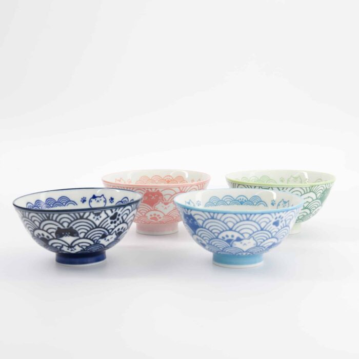 Tokyo Design Studio - Kawaii Animals - Cat Bowl Gift Set - 4pcs - 11.3x5.8cm - Image 5