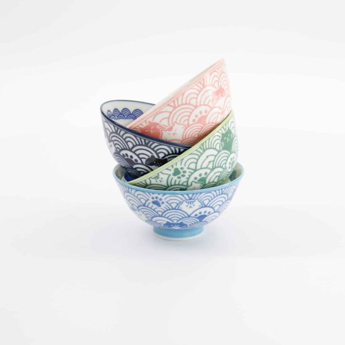 Tokyo Design Studio - Kawaii Animals - Cat Bowl Gift Set - 4pcs - 11.3x5.8cm - Image 6