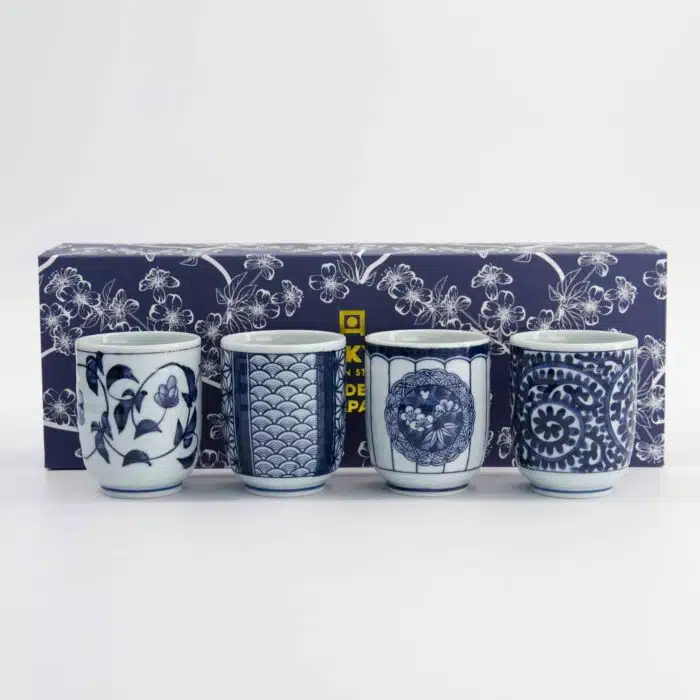 Tokyo Design Studio - Cup Gift Set - 4 Pieces - Blue/White - 160ml - 6.5x7.5cm - Image 3