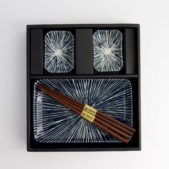 Tokyo Design Studio - Blue Tokusa - Sushi Gift Set - 2 Persons - 20.8x13.3x2.5cm & 8.8x6.3x2.5cm - Image 5