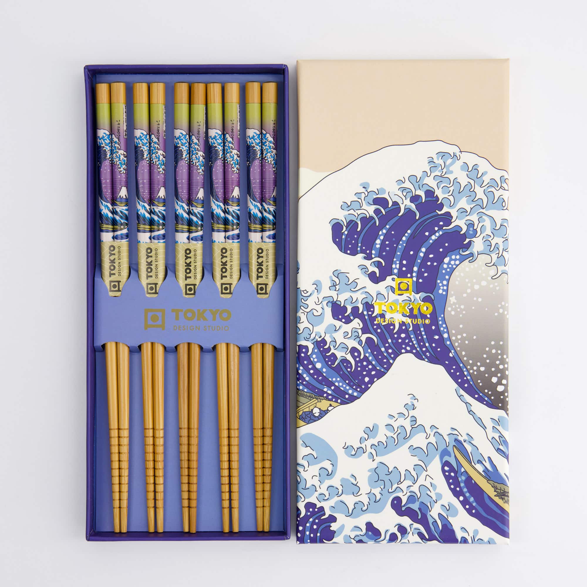 Tokyo Design Studio – Chopsticks Giftset - Set of Five - Wave - Image 2