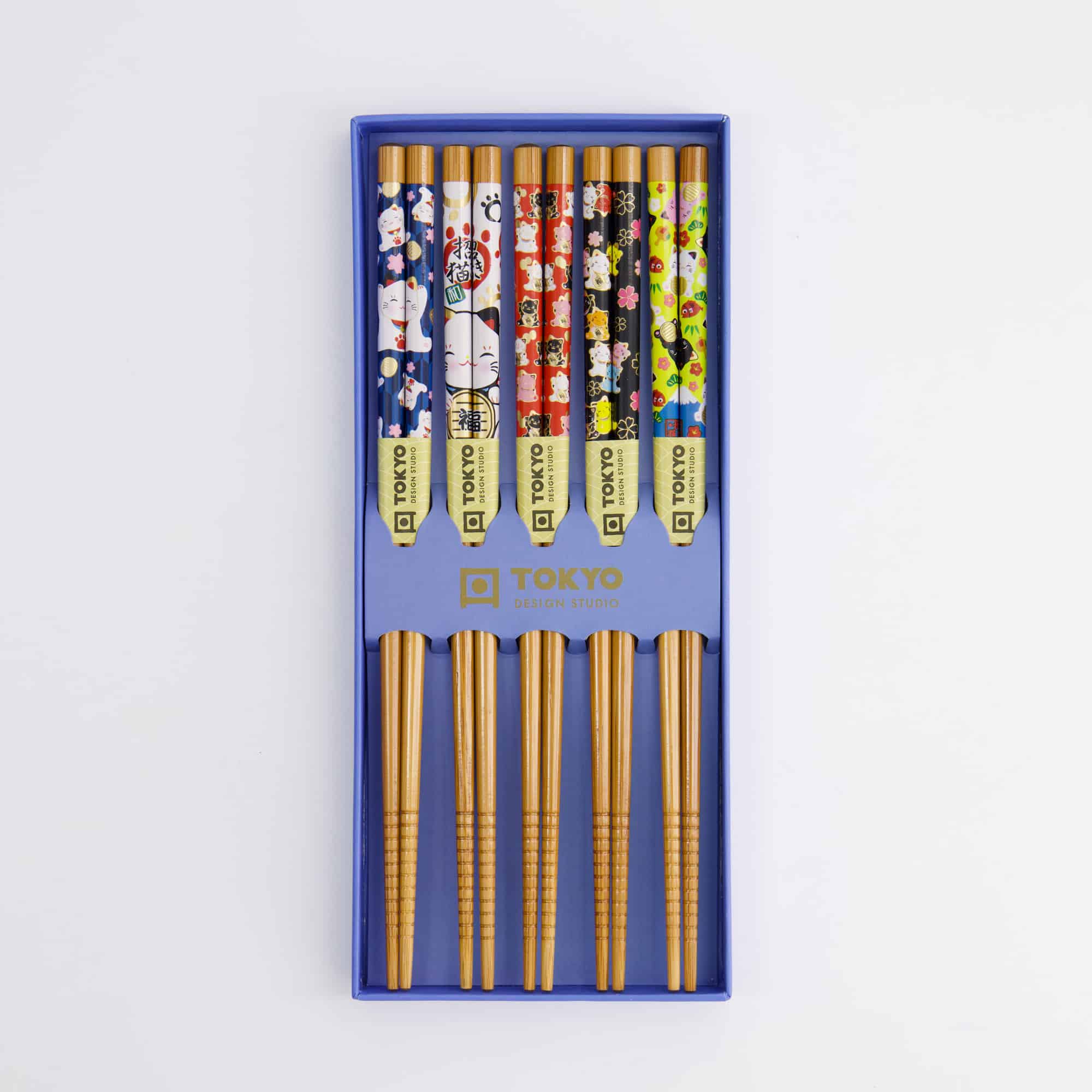 Tokyo Design Studio - Chopsticks Gift Set - Set of Five - Lucky Cat & Koi Carp - Image 4