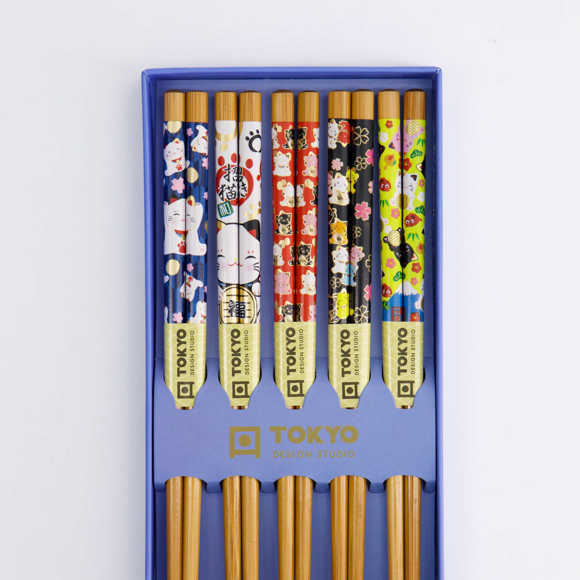 Tokyo Design Studio - Chopsticks Gift Set - Set of Five - Lucky Cat & Koi Carp - Image 5