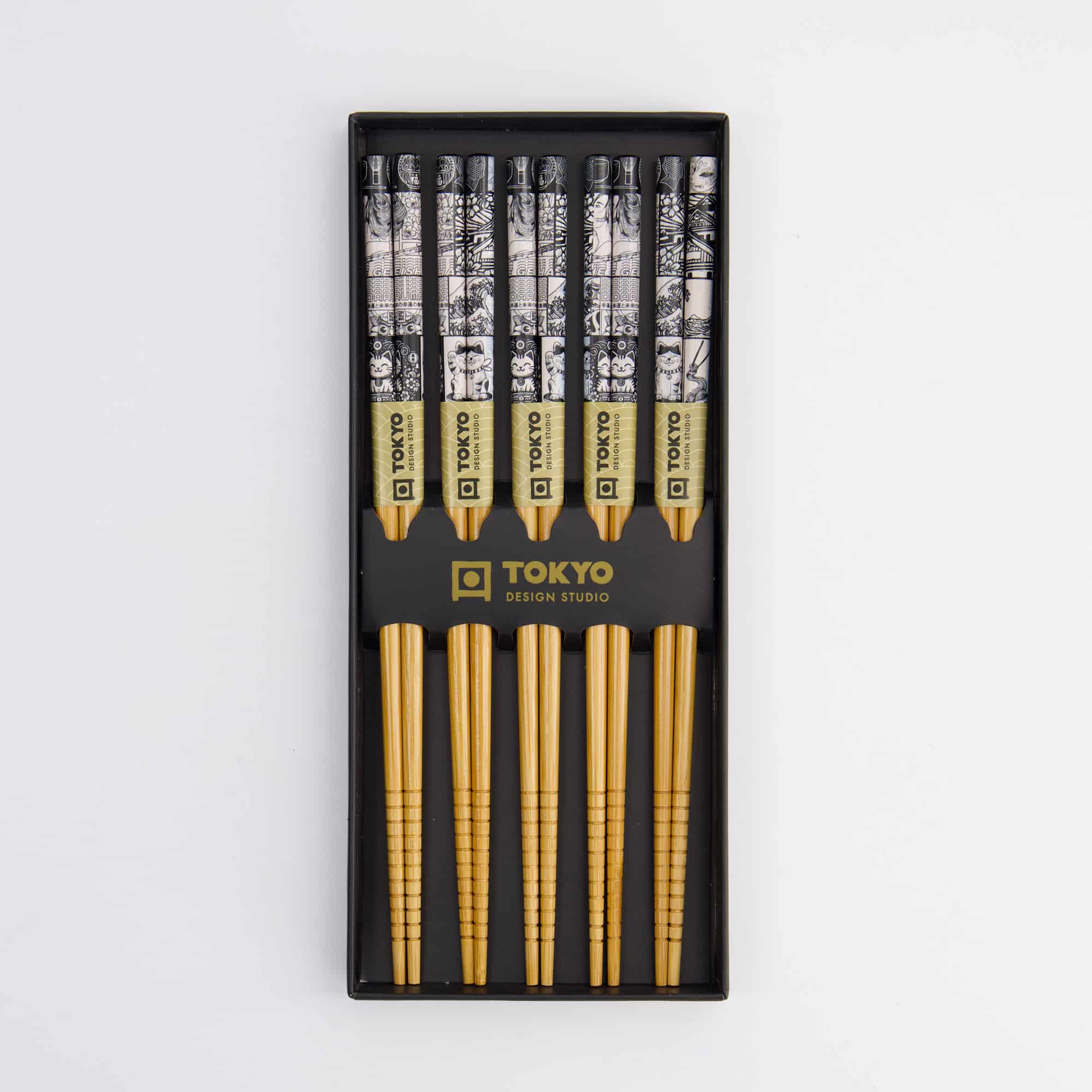 Tokyo Design Studio – Chopsticks Gift Set – Set of Five – Tokyo Fan - Image 4