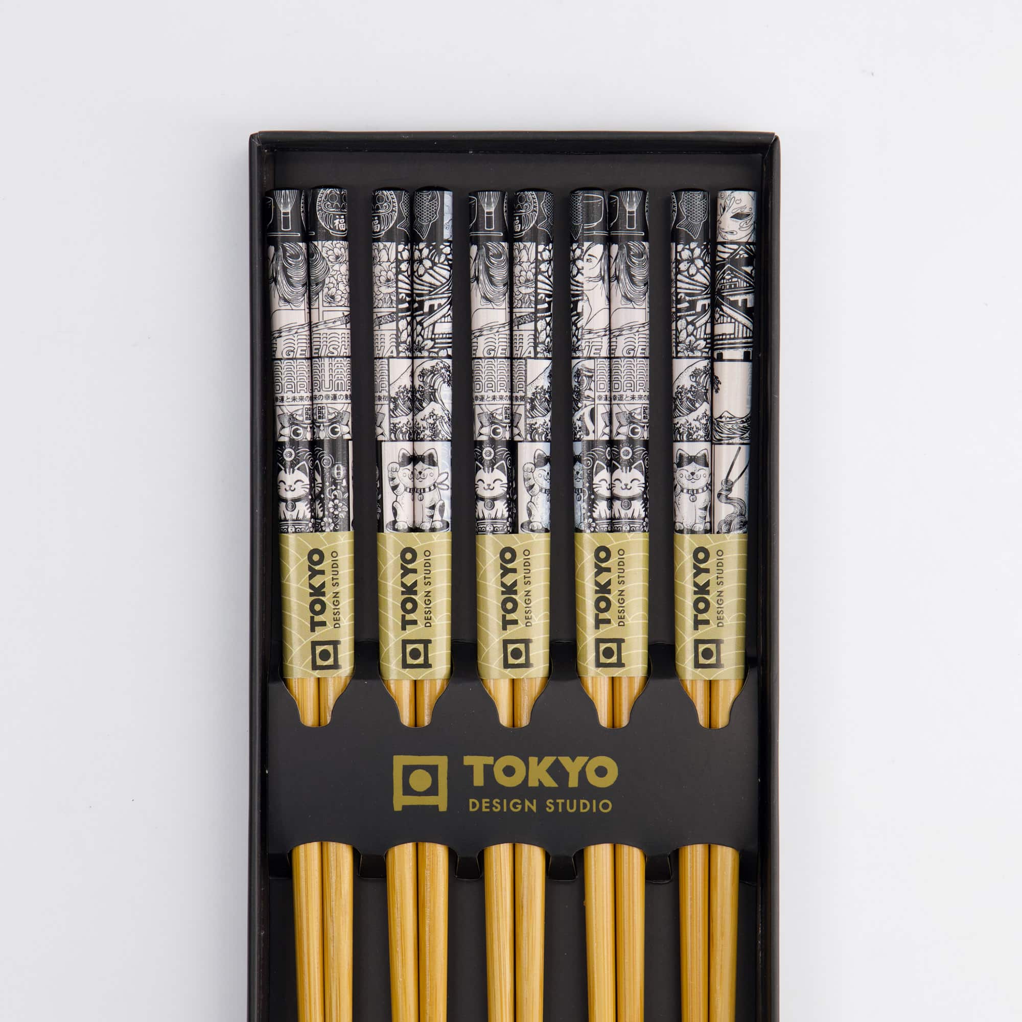Tokyo Design Studio – Chopsticks Gift Set – Set of Five – Tokyo Fan - Image 5
