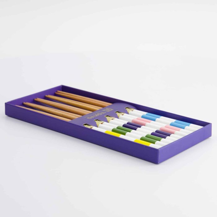 Coffret de cinq baguettes japonaises au design raffiné. Ensemble de 5 baguettes Forme carrée pour une meilleure prise Design japonais moderne Présenté dans une boîte cadeau élégante Idéal pour sushis, ramen ou plats asiatiques - Image 6