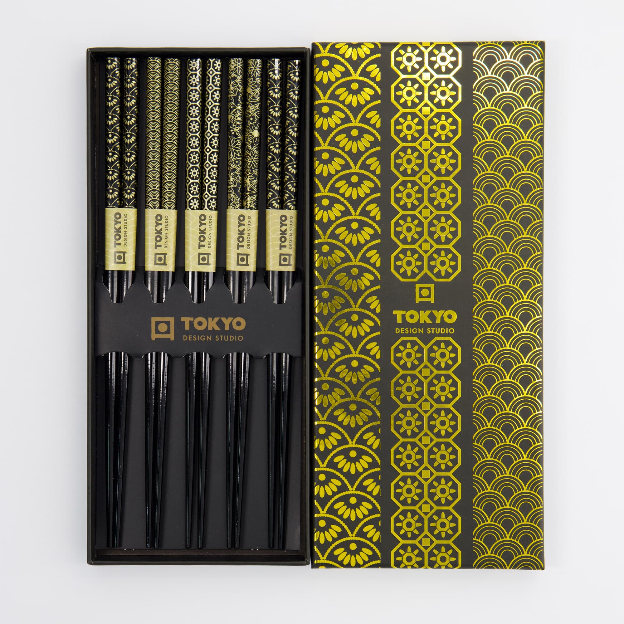 Tokyo Design Studio – Chopsticks Gift Set – Set of Five – Gold - Image 2
