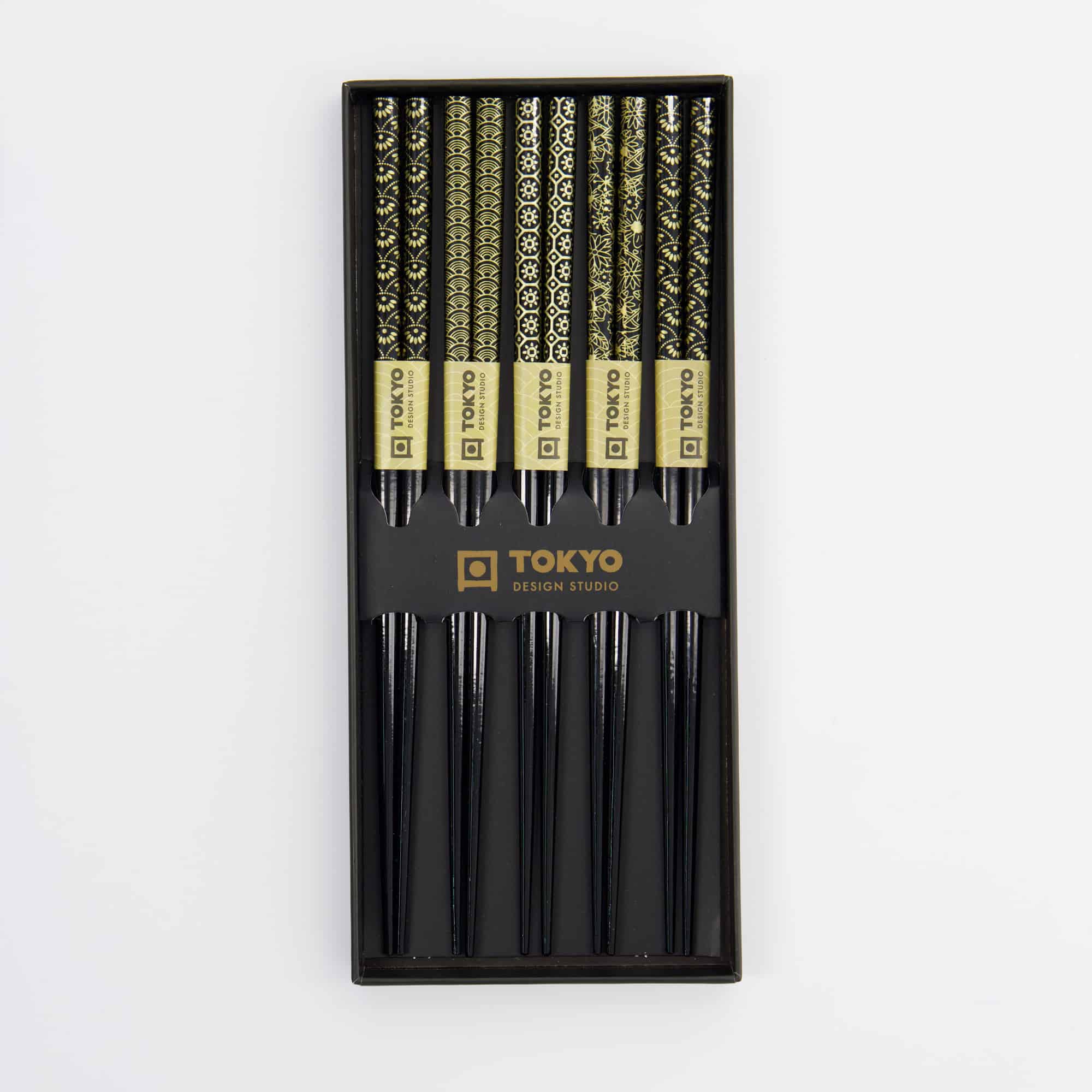 Tokyo Design Studio – Chopsticks Gift Set – Set of Five – Gold - Image 3